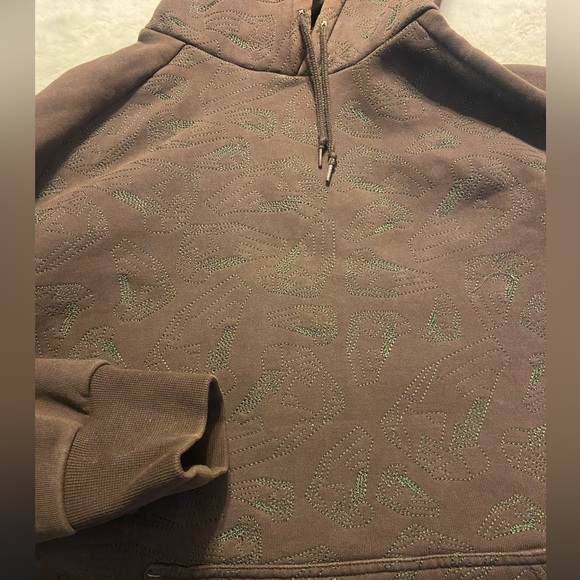 Nike early 2000’s brown hoodie with shoe stitching throughout XXL - Picture 4 of 14